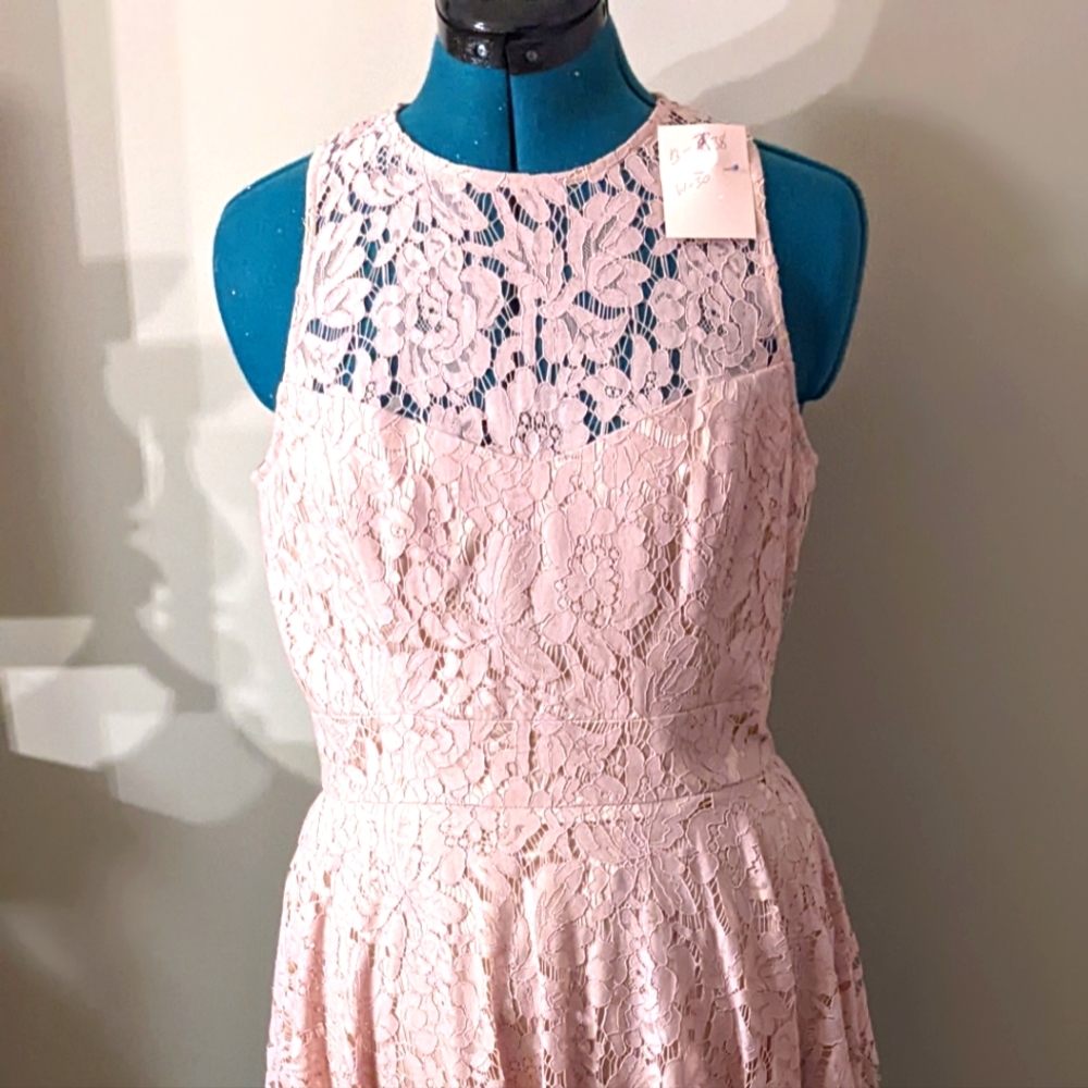 Eliza J Pink A-Line Lace Dress - Size 8